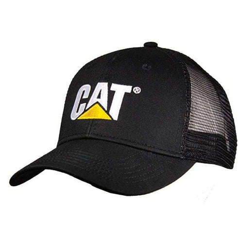 Gorra clásica de malla negra con bandera en la parte trasera