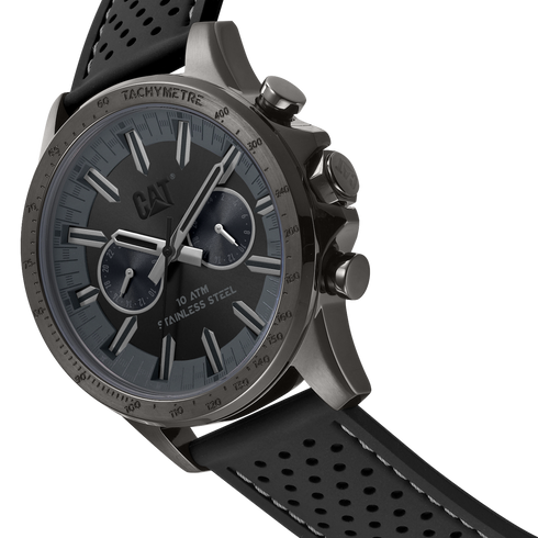 Boston Multi Watch Black Dial w/Black Silicone Strap