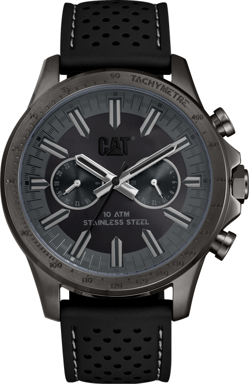 Boston Multi Watch Black Dial w/Black Silicone Strap