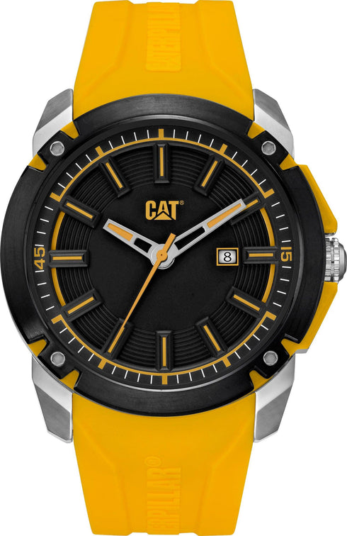Elite Watch Black/Yellow Dial Stainless Steel w/Silicon Strap