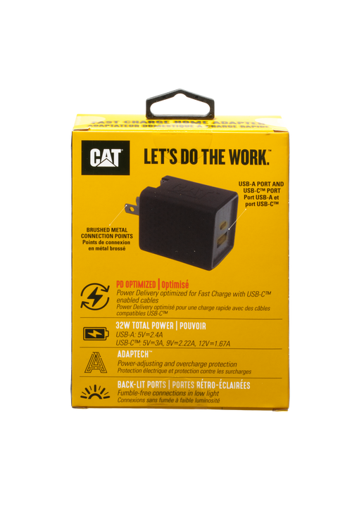 CAT® Dual USB Fast Charge AC Wall Adapter