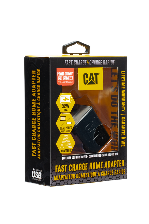 CAT® Dual USB Fast Charge AC Wall Adapter
