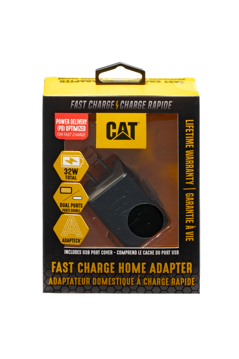 CAT® Dual USB Fast Charge AC Wall Adapter