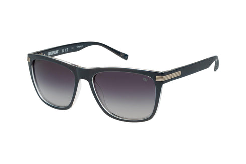 Gafas de sol monobloque azul marino brillante con lentes ahumados degradados
