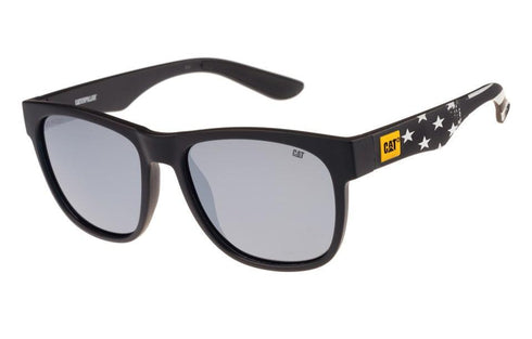 Gafas de sol Americana en negro mate con lente plateada brillante