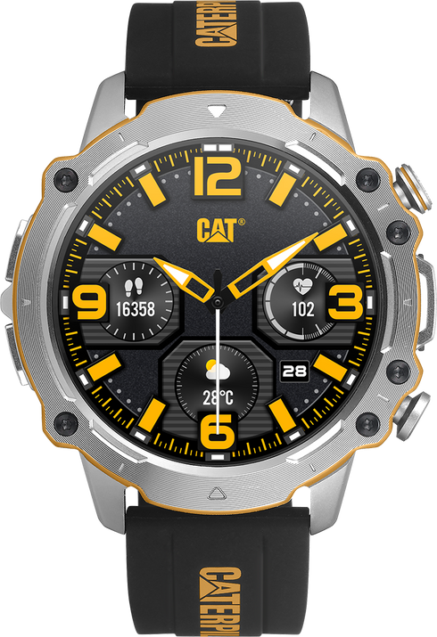 Smart Watch Black Dial w/Silicone Strap