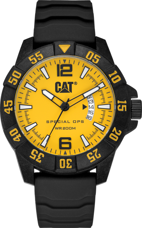 Special OPS 4 Watch Yellow Dial w/Silicone Strap