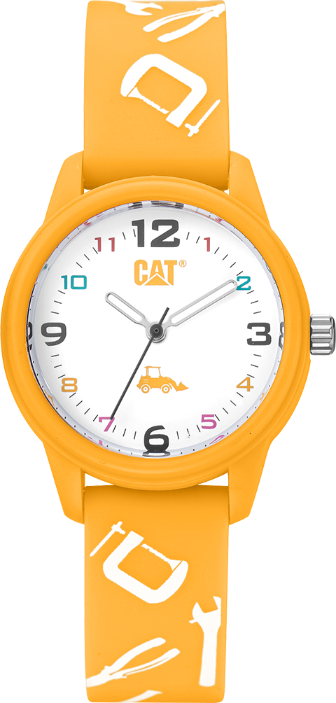 Reloj para niños con esfera blanca y correa amarilla