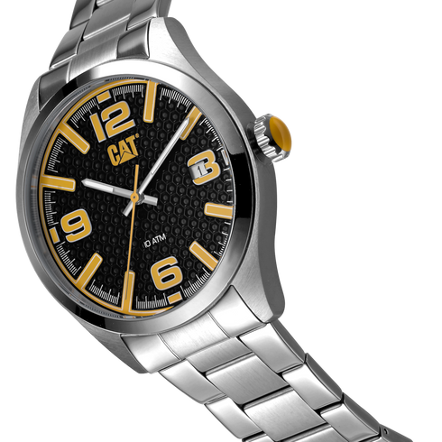 H-Dial Watch Black/Yellow Dial w/Stainless Steel Strap