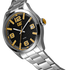H-Dial Watch Black/Yellow Dial w/Stainless Steel Strap