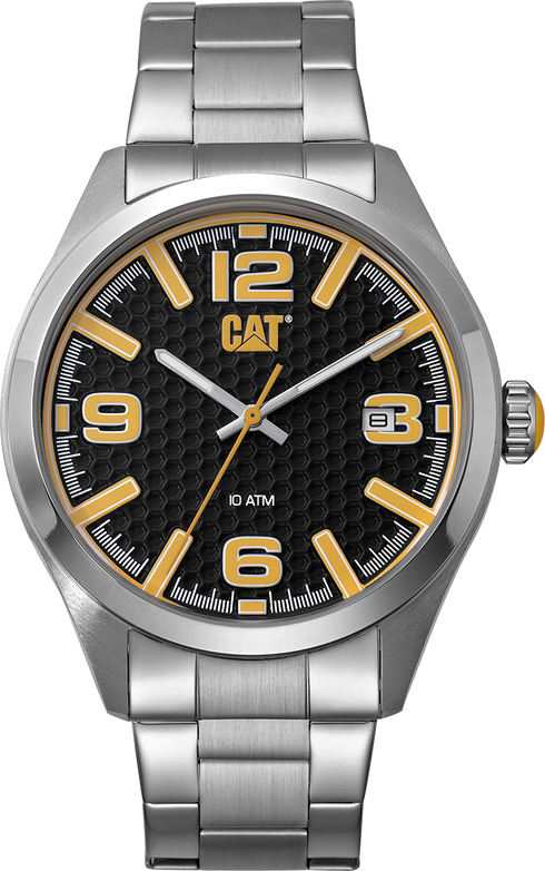 H-Dial Watch Black/Yellow Dial w/Stainless Steel Strap