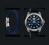 Set de regalo de reloj con esfera azul