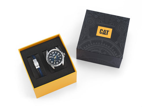 Set de regalo de reloj con esfera azul