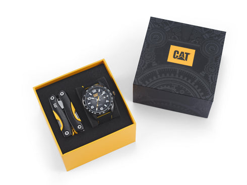 Set de regalo de reloj con esfera negra