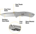 7" Drop Point Folding Knife Stainless Steel Handle