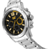 Reloj cronógrafo Big Twist 24 con esfera negra y amarilla y correa de acero inoxidable