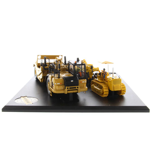 1:50 621K Scraper y Cat No.70 Scraper con Tractor de Cadenas D7
