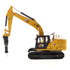 Excavadora hidráulica 323 a escala 1:50 con herramientas de trabajo - Nueva generación