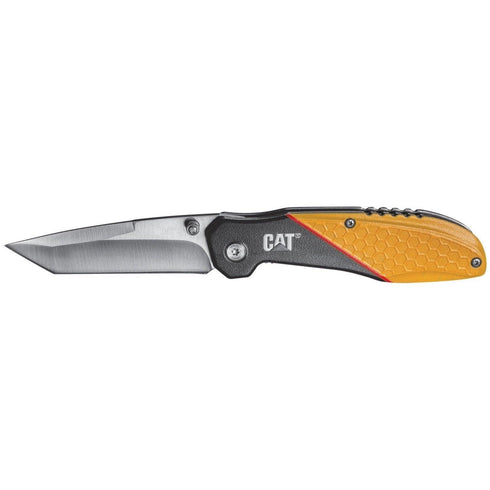 Cuchillo plegable Tanto de 7" con mango amarillo/negro y dos tonos