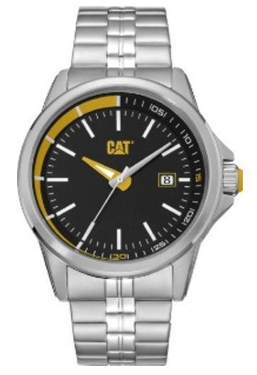 Reloj deslizante de acero inoxidable con esfera negra y correa de acero inoxidable