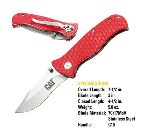 Navaja plegable de 7,5" con mango rojo