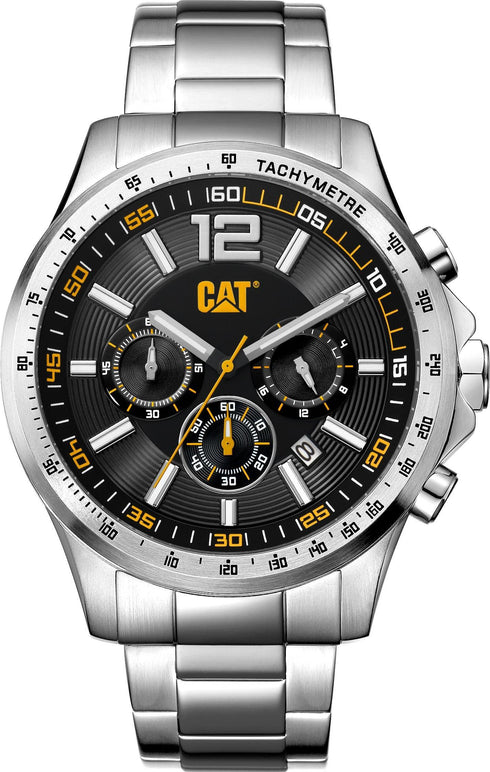Cat® Watch Multi Black & Yellow Dial Stainless Steel Strap